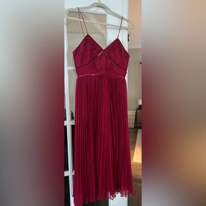 Self-Portrait Midi Pleated Skirt